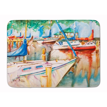 Carolines Treasures Sailboats at the Gazebo Machine Washable Memory Foam Mat JMK1043RUG